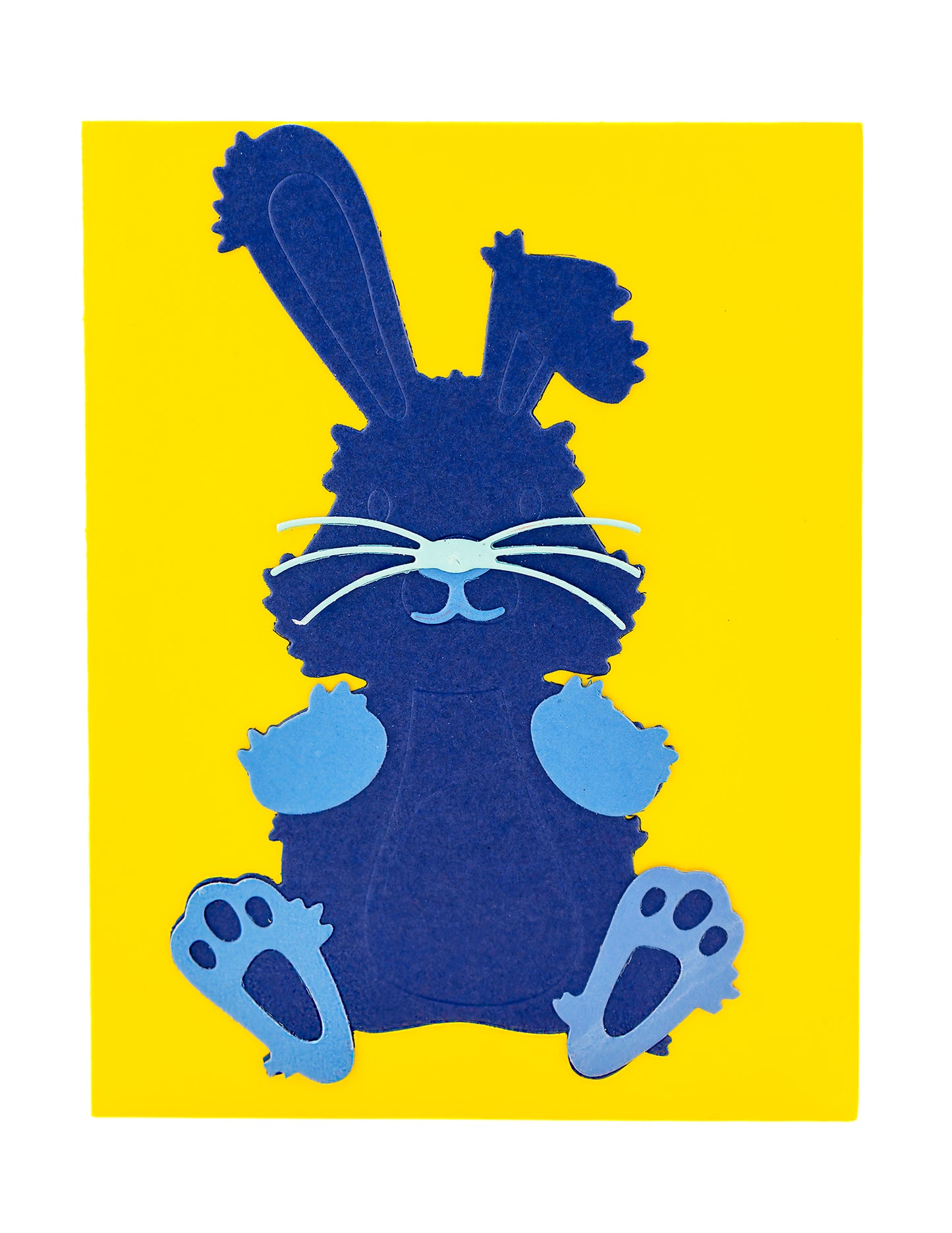 Bunny Meadow Delight Pink or Blue for spring, Easter or baby showers with a tactile bunny, one pink bunny one blue bunny. The bunny has feet, nose, whiskers, tail and back of bunny to be attached.
