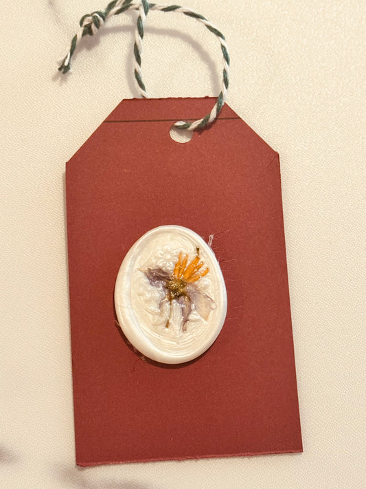 oval of flowers wax seal