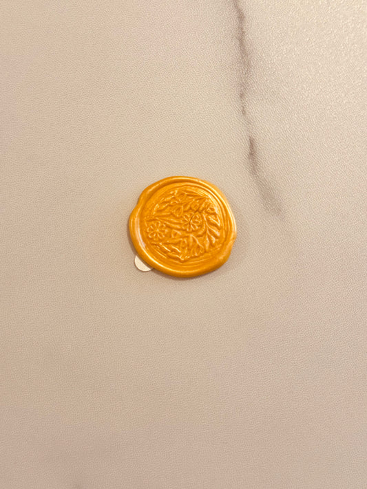circle of flowers wax seal