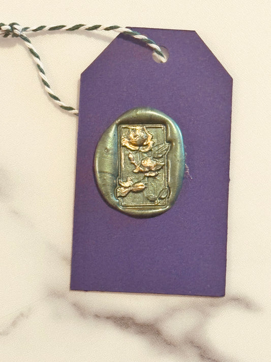 rectangle  flowers wax seal