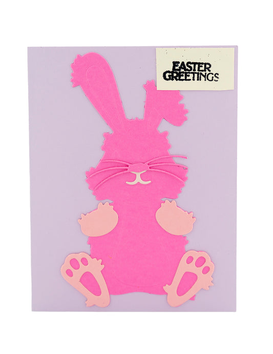 Bunny Meadow Delight Pink for spring, Easter or baby showers with a tactile bunny, one pink bunny one blue bunny. The bunny has feet, nose, whiskers, tail and back of bunny to be attached.